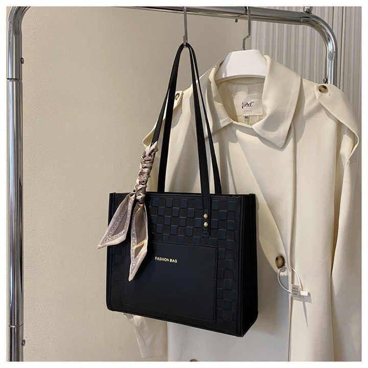 Large Capacity PU Leather Tote Bag – 2025 Korean Trendy Fashion