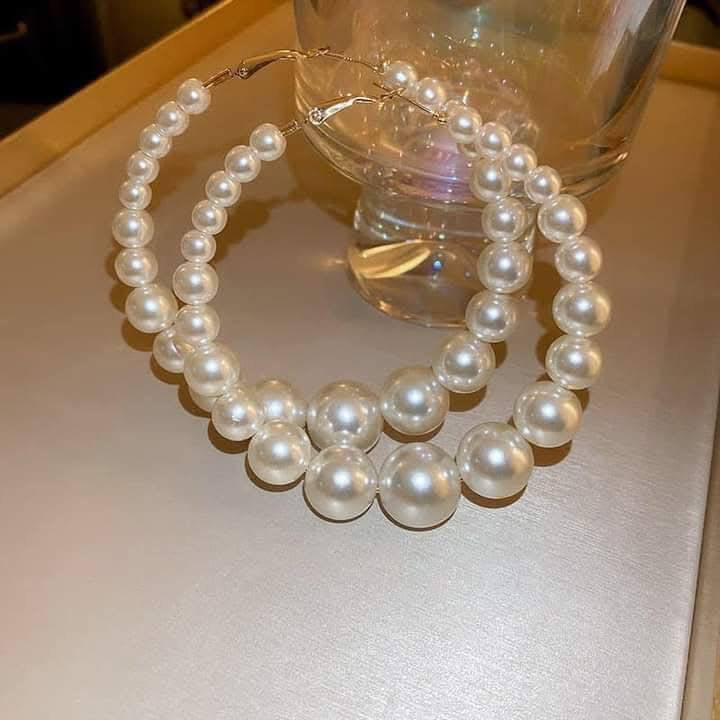 Oversized Graduated Pearl Statement Earrings