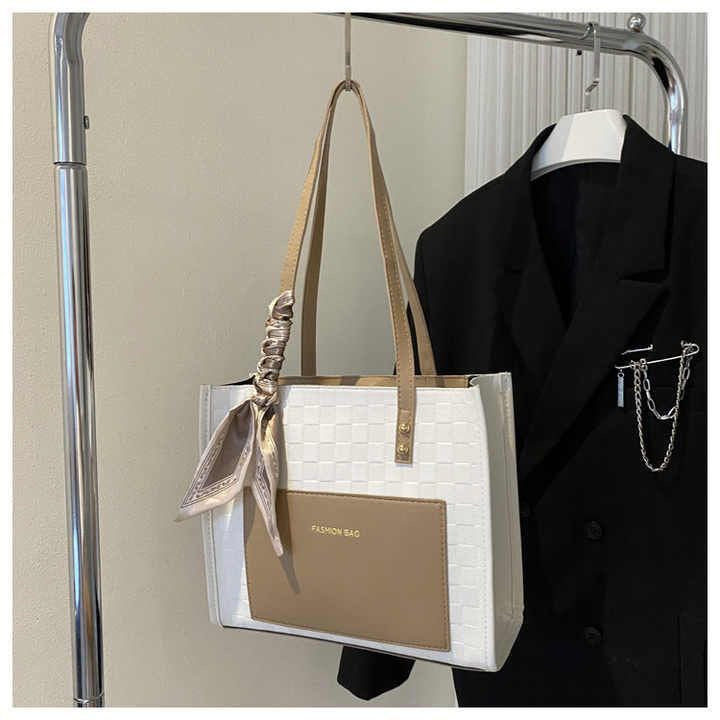 Large Capacity PU Leather Tote Bag – 2025 Korean Trendy Fashion