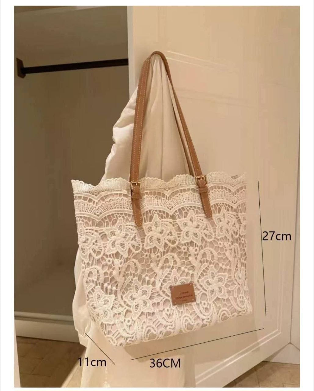 Luxury Summer Lace Beach Tote – Large Capacity French Style Handbag