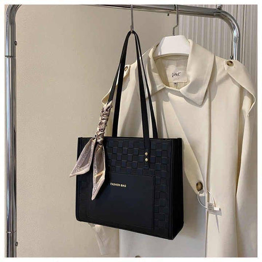Large Capacity PU Leather Tote Bag – 2025 Korean Trendy Fashion