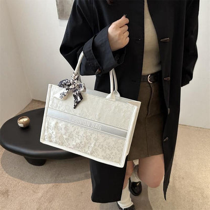 Embroidered Tote Bag for Women – Spacious Luxury Handheld Work & Daily Use Bag