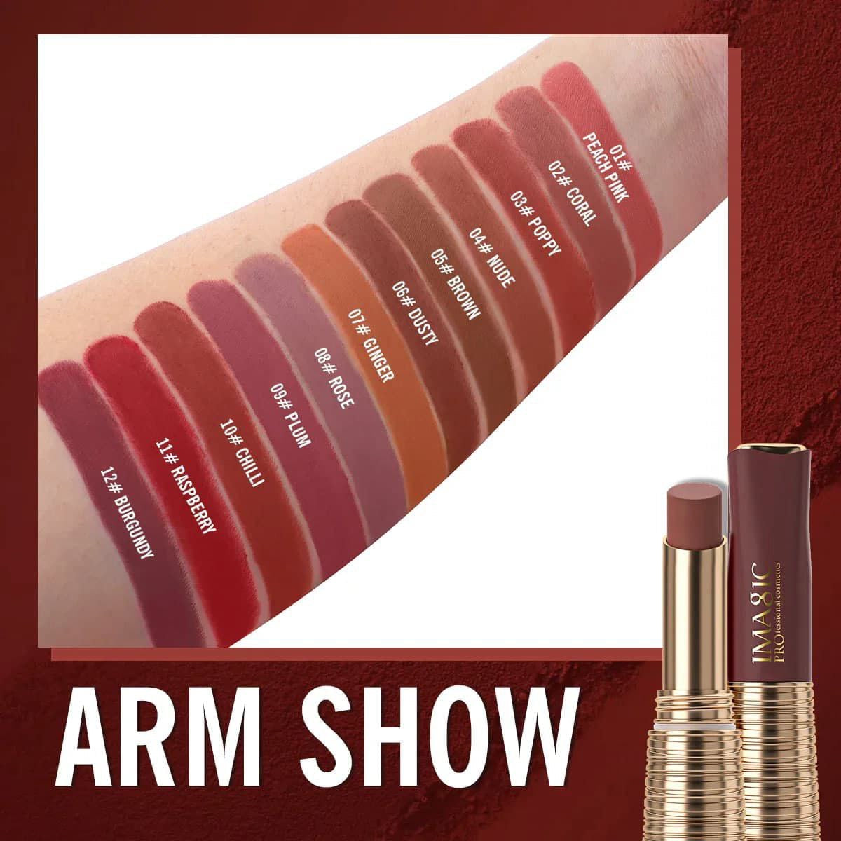 𝐈𝐌𝐀𝐆𝐈𝐂 Bullet Lipstick – 100% Matte, Long Lasting & Smudge Proof