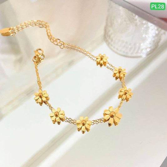 7 Flower Stainless steel Anklet Payel PL28(Color guarantee)