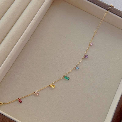Dainty Multi-Stone Stainless Steel Bracelet(Colour gurantee)