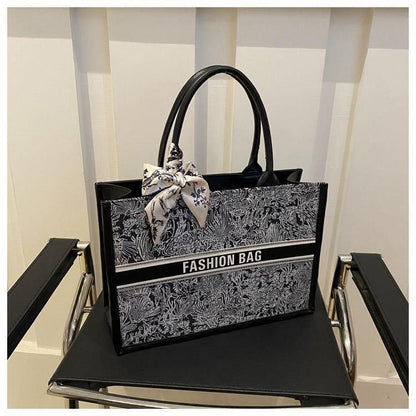 Embroidered Tote Bag for Women – Spacious Luxury Handheld Work & Daily Use Bag