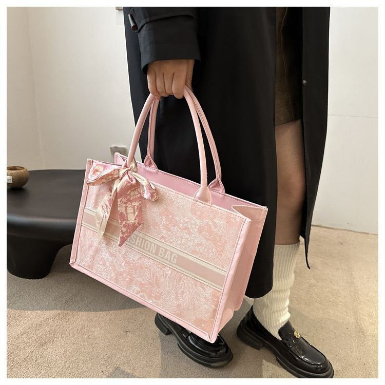 Embroidered Tote Bag for Women – Spacious Luxury Handheld Work & Daily Use Bag