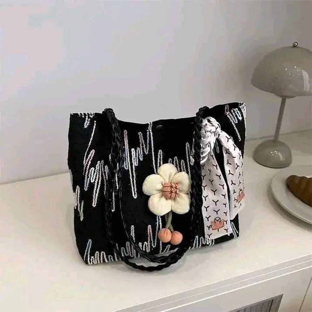 Sunflower Doll Tote Bag with Special Texture Design