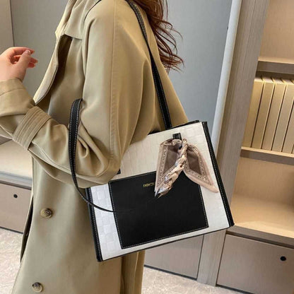 Large Capacity PU Leather Tote Bag – 2025 Korean Trendy Fashion