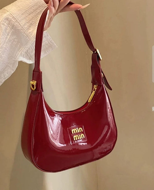 Trendy Mini Patent Leather Shoulder Bag – Chic &amp; Stylish