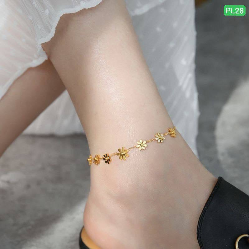 7 Flower Stainless steel Anklet Payel PL28(Color guarantee)
