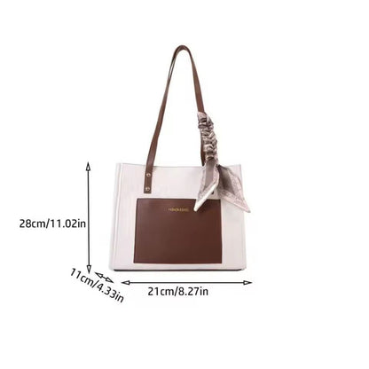 Large Capacity PU Leather Tote Bag – 2025 Korean Trendy Fashion