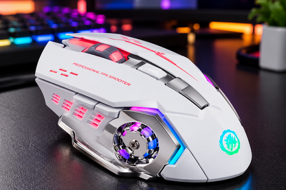 6D Wireless Gaming Mouse – Rechargeable Type-C | Bluetooth 5.4 | 15+ RGB Modes