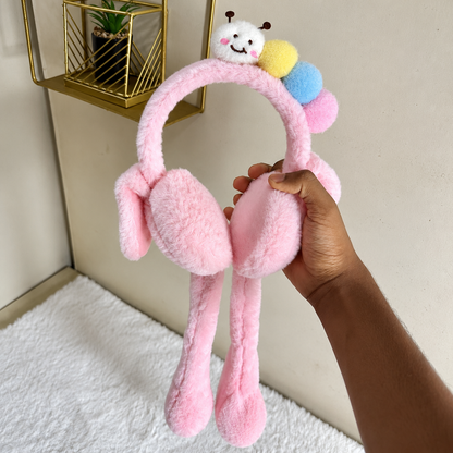 Cute Plush Winter Earmuffs with Long Fluffy Flaps