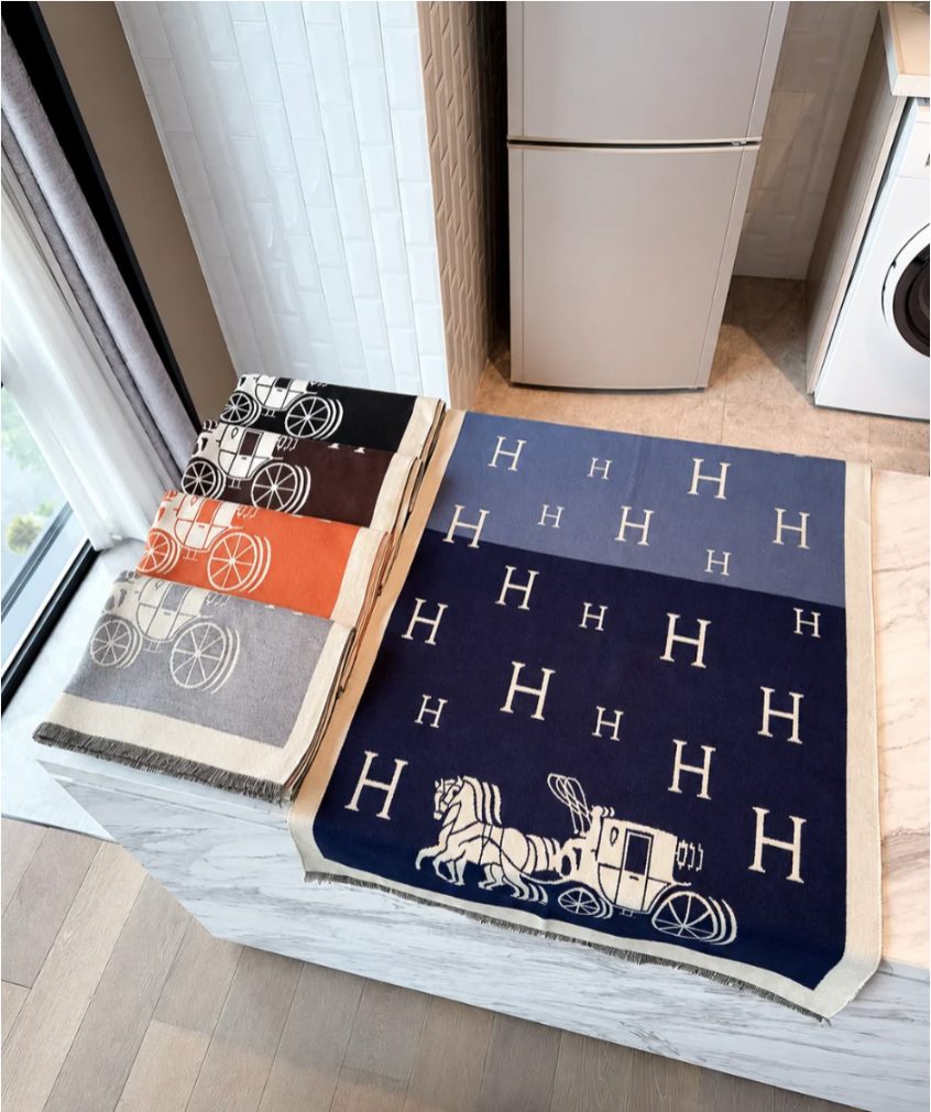 Heritage Horse Motif Cotton Winter Shawl
