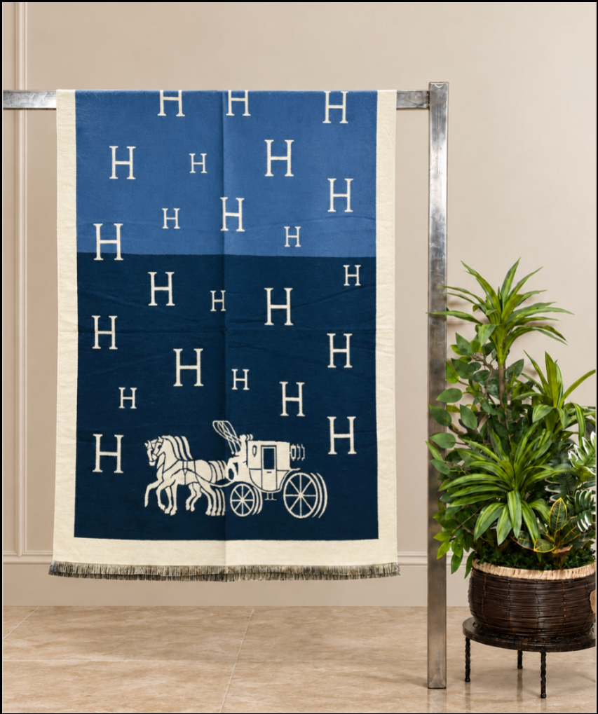 Heritage Horse Motif Cotton Winter Shawl