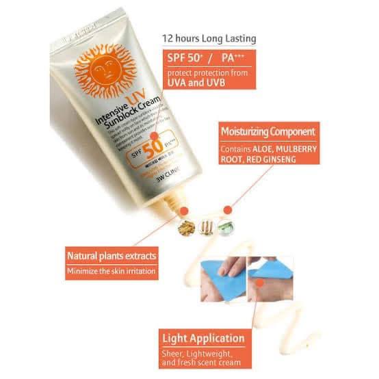 3W Clinic UV Sunscreen Cream SPF50++