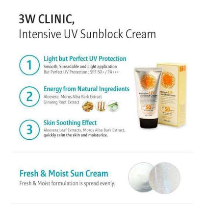3W Clinic UV Sunscreen Cream SPF50++