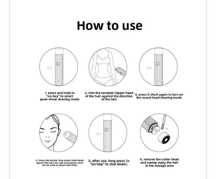 Electric Double-Headed Hair Remover ব্যথা বা জ্বালাপোড়া ছাড়াই পান নিখুঁত ও মসৃণ ত্বক!