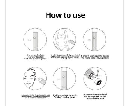 Electric Double-Headed Hair Remover ব্যথা বা জ্বালাপোড়া ছাড়াই পান নিখুঁত ও মসৃণ ত্বক!