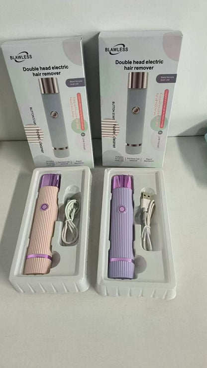 Electric Double-Headed Hair Remover ব্যথা বা জ্বালাপোড়া ছাড়াই পান নিখুঁত ও মসৃণ ত্বক!