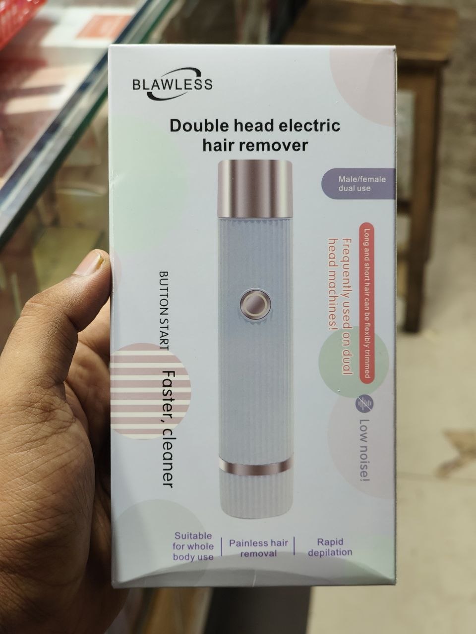 Electric Double-Headed Hair Remover ব্যথা বা জ্বালাপোড়া ছাড়াই পান নিখুঁত ও মসৃণ ত্বক!