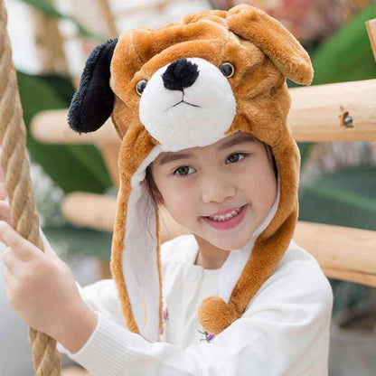 Cute Animal Plush Winter Hat with Moving Ears