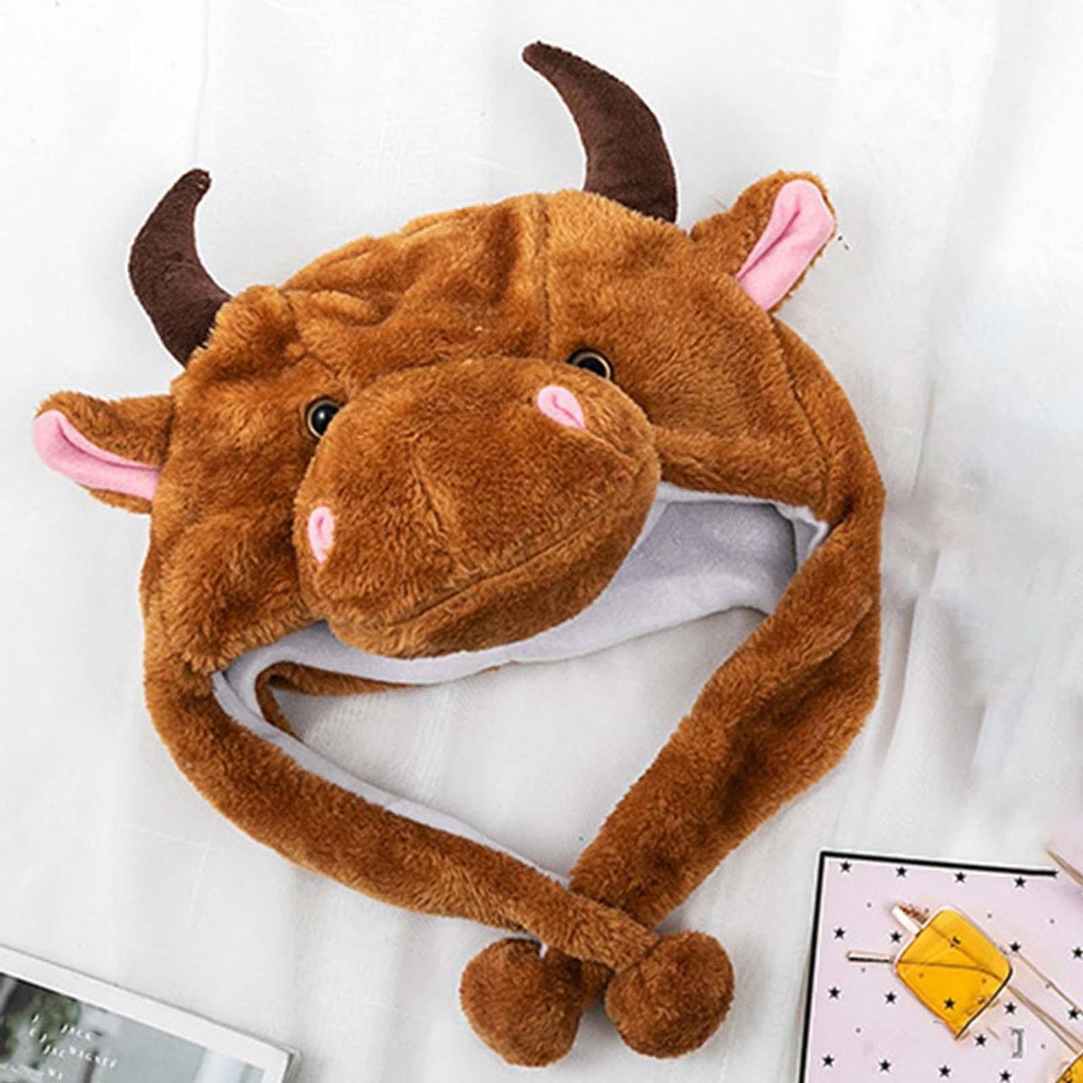 Cute Animal Plush Winter Hat with Moving Ears