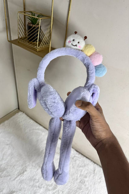 Cute Plush Winter Earmuffs with Long Fluffy Flaps