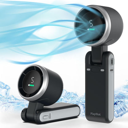 PlayHot Portable Handheld Turbo Fan (5 Gear, 180° Foldable)