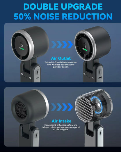 PlayHot Portable Handheld Turbo Fan (5 Gear, 180° Foldable)