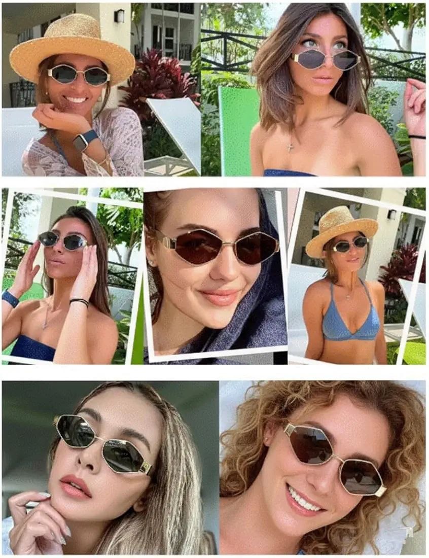 Trendy Hexagon Sunglasses – Premium Vintage Look 😎