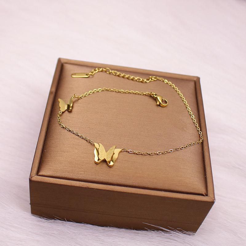 18K Gold Plated Titanium Steel Butterfly Anklet|Anti-Tarnish & Waterproof