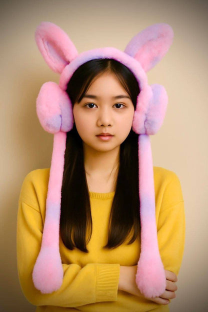 Viral Moving Rabbit Ears Winter Earmuffs 🐰❄️