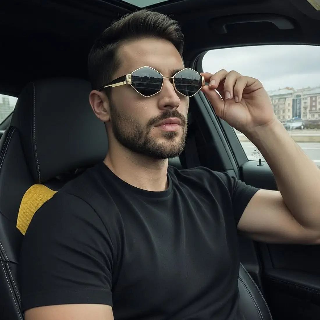 Trendy Hexagon Sunglasses – Premium Vintage Look 😎