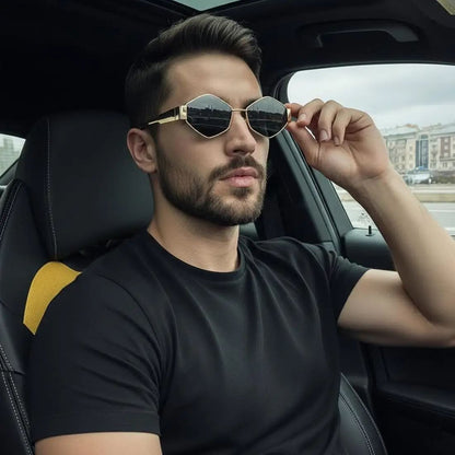 Trendy Hexagon Sunglasses – Premium Vintage Look 😎
